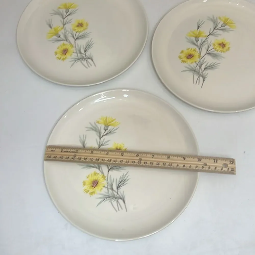 Taylor Smith & Taylor Golden Button Plates True Underglaze Oven Proof Set Of 3